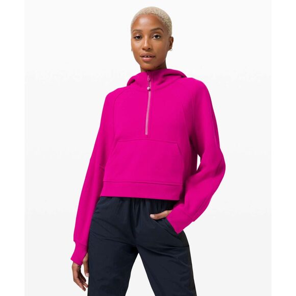 lululemon athletica Tops - Lululemon Scuba Oversized Half-Zip Hoodie Ripened Raspberry Size XL/XXL